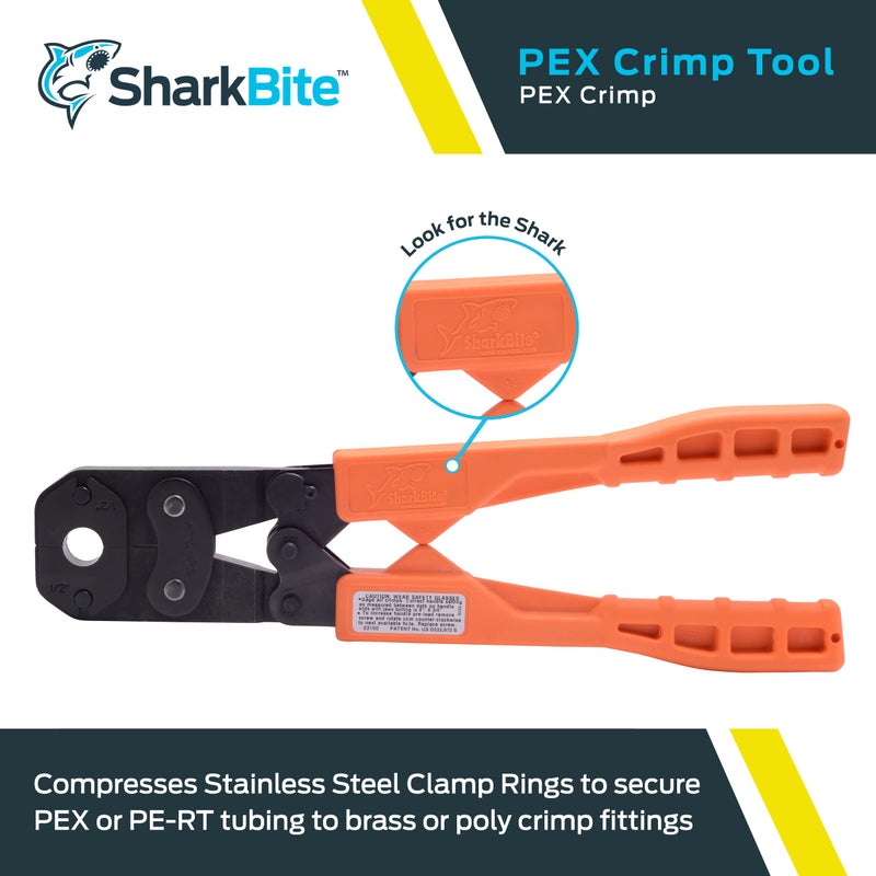 SharkBite 3/8 Inch PEX Crimp Tool Multi-Head Kit, Orange Handles, Plumbing Fittings, 23100 - Image 2